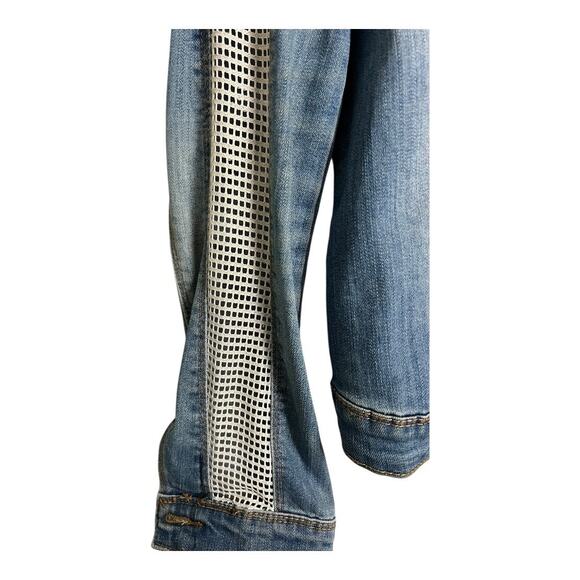 Tractr Small Women’s Jean Jacket Denim Blue Cotton Casual Comfy Western utility - Picture 3 of 8